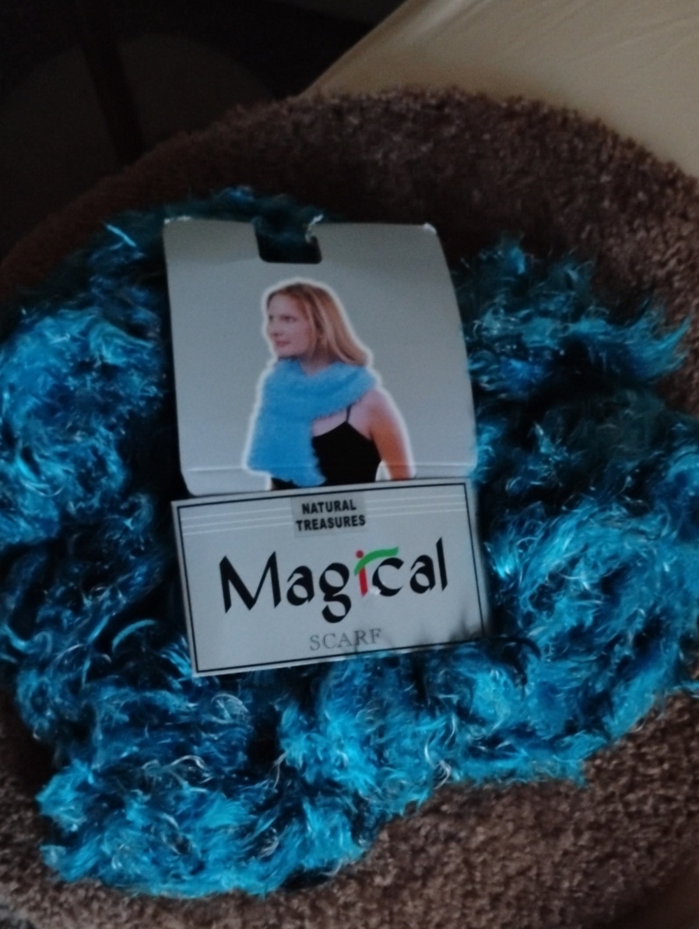 Magic Bright Blue Fuzzy Scarf - Magic